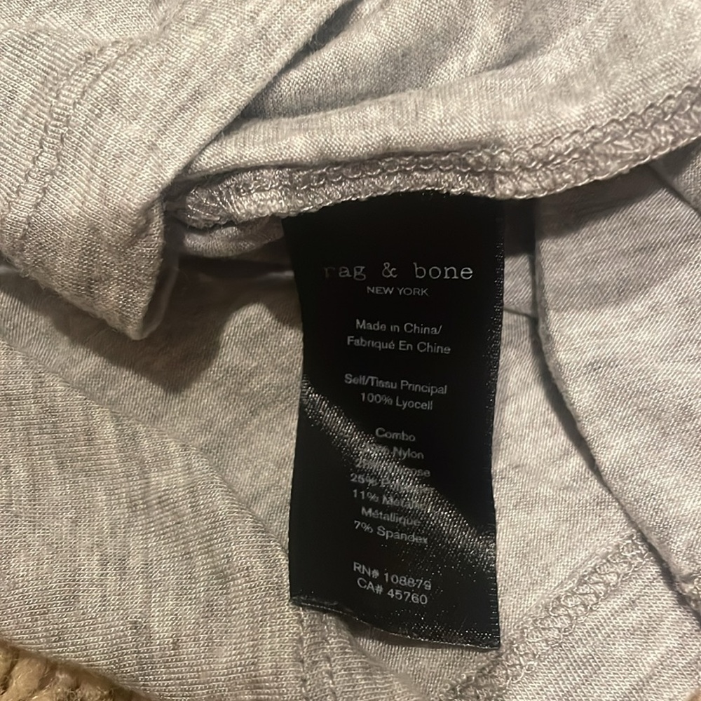 Rag And Bone Grey Sparkle Cuff Crew Tee - image 4